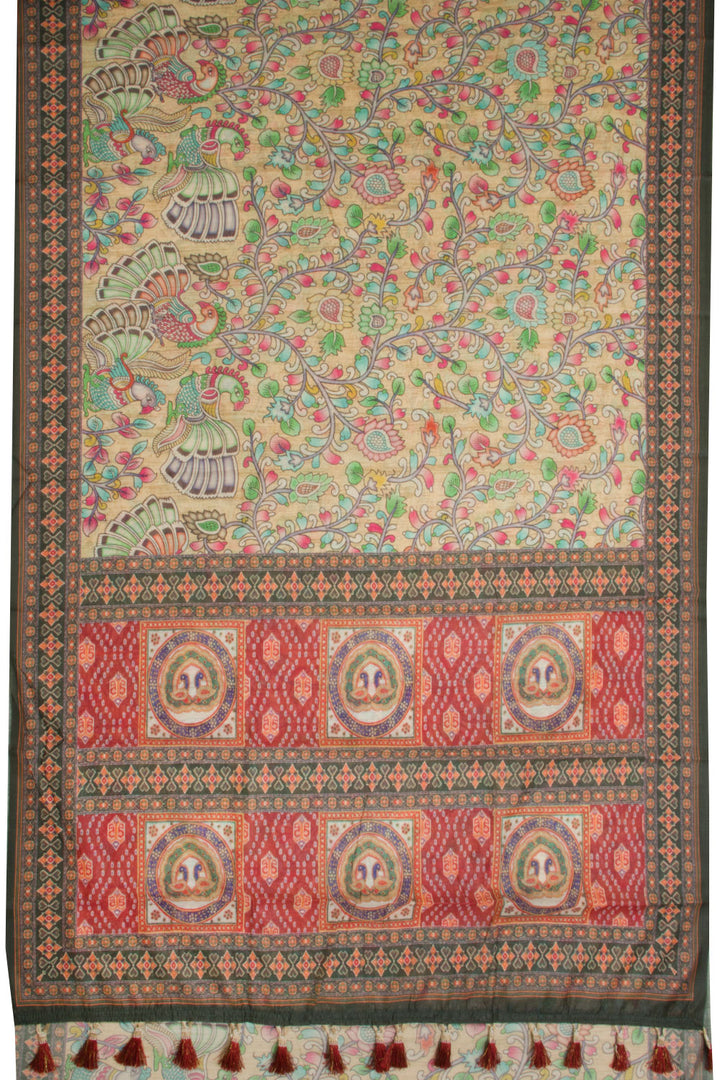Printed Malai Cotton Kalamkari Saree - Avishya