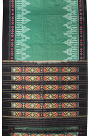 Green Handloom Pochampally Ikat Silk Saree 10067934