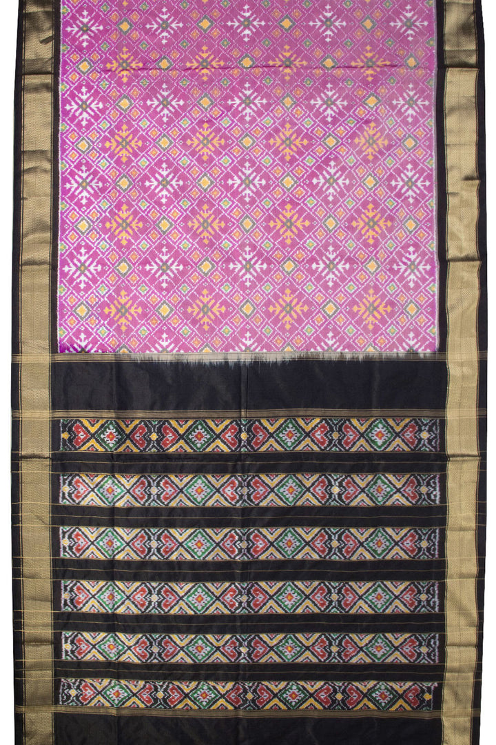 Pink Handloom Pochampally Ikat Silk Saree 10067935