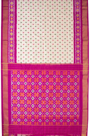 Off White Handloom Pochampally Ikat Silk Saree 10067938