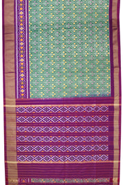 Green Handloom Pochampally Ikat Silk Saree 10067941