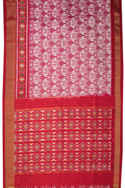 Red Handloom Pochampally Ikat Silk Saree 10067943