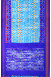 Blue Handloom Pochampally Ikat Silk Saree 10067945
