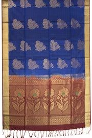 Space Blue Kanjivaram Soft Silk Saree - Avishya