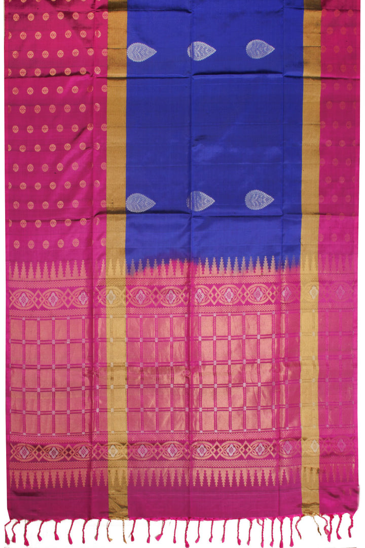 Royal blue Kanjivaram Soft Silk Saree - Avishya