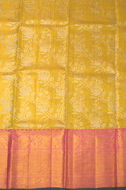 Yellow Kanjivaram Pattu Pavadai Material -Avishya