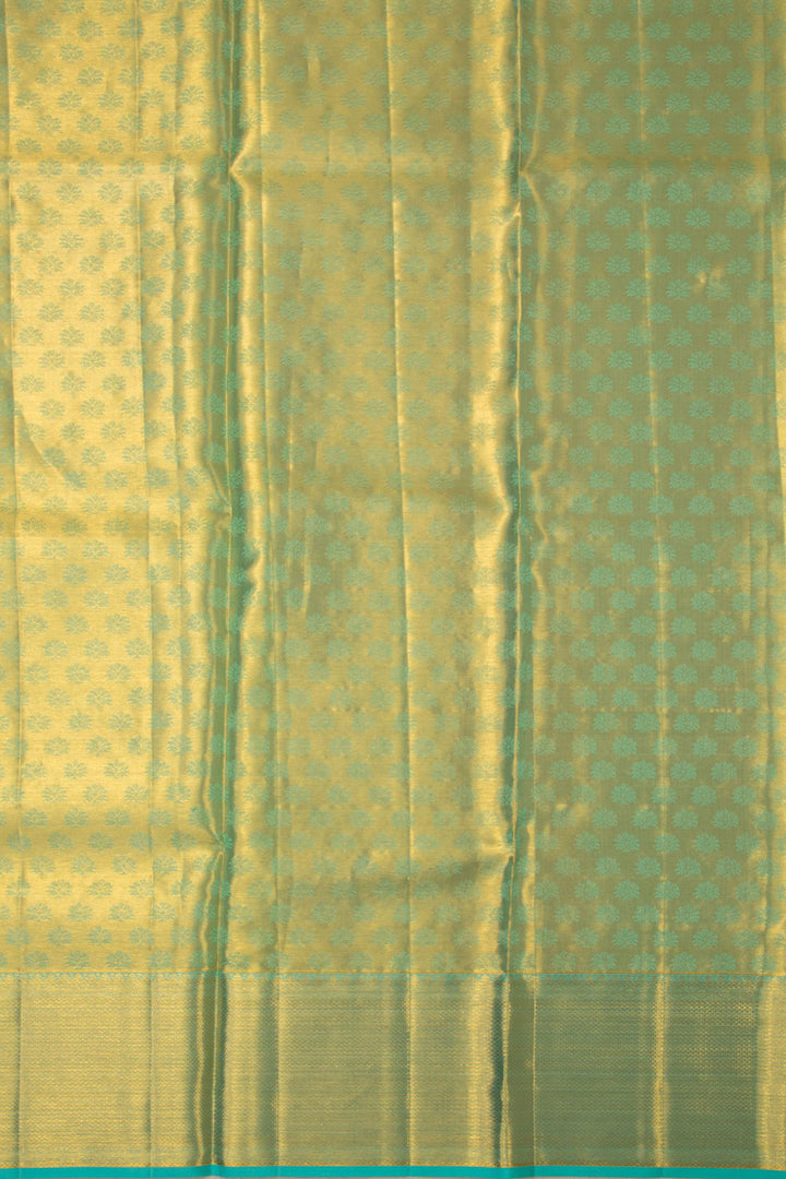 Olive Green Kanjivaram Pattu Pavadai Material-Avishya