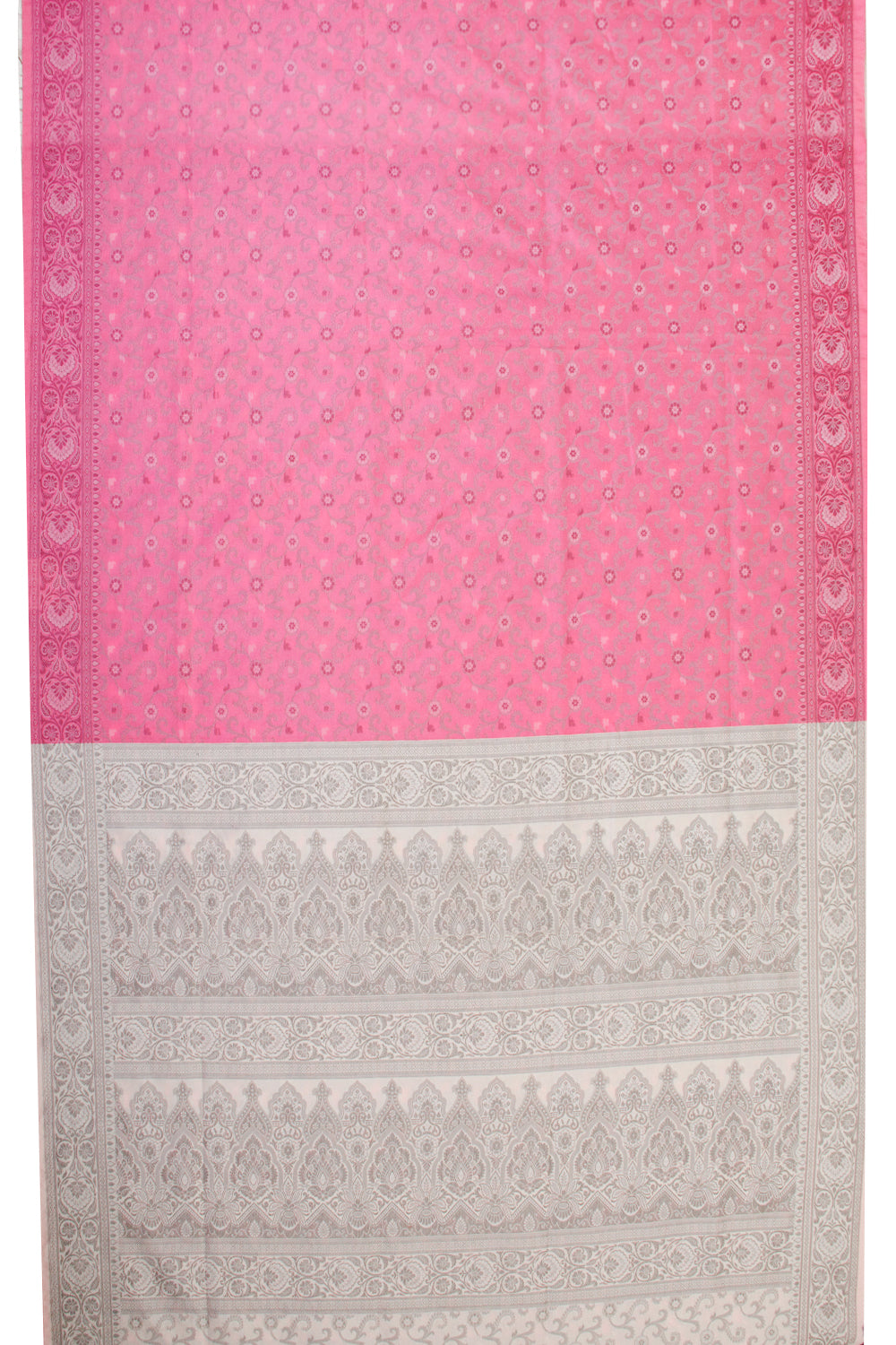 Pink Handloom Himroo Silk Cotton Saree - Avishya