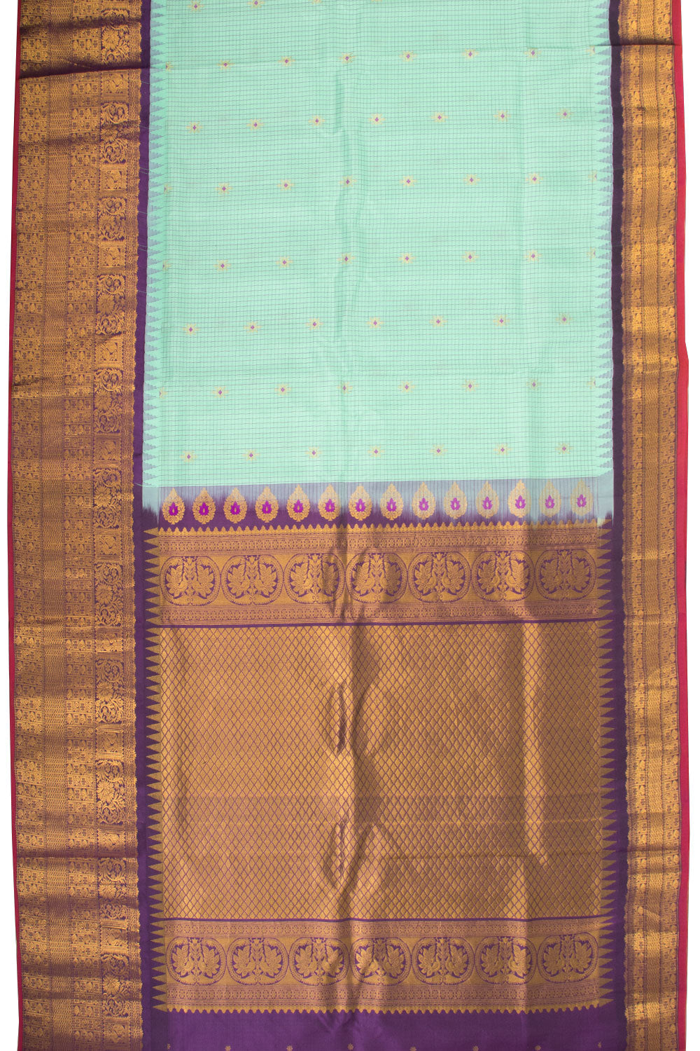 Blue Handloom Gadwal Kuttu Silk Saree - Avishya