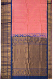Peach Pink Handloom Gadwal Kuttu Silk Saree - Avishya