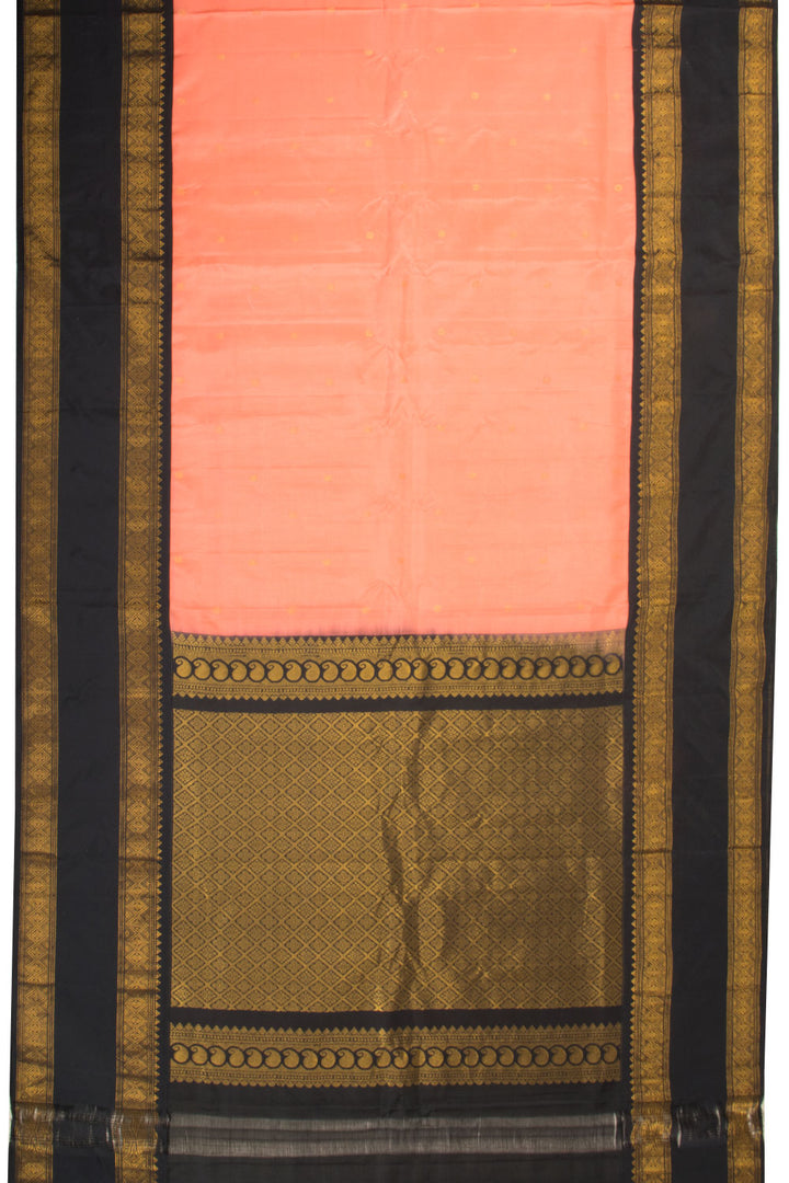Peach Handloom Gadwal Kuttu Silk Saree - Avishya