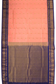 Peach Handloom Gadwal Kuttu Silk Saree - Avishya