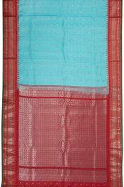 Blue Handloom Gadwal Kuttu Silk Saree - Avishya