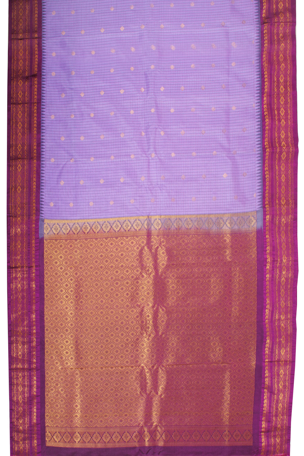Purple Handloom Gadwal Kuttu Silk Saree - Avishya