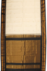 Cream Handloom Gadwal Kuttu Silk Saree - Avishya