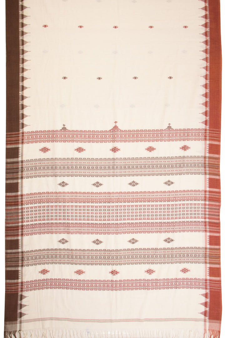 White Handloom Kotpad Cotton Saree-Avishya