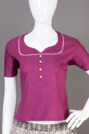 Violet Cotton Crop Top - Avishya