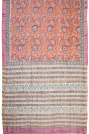 Orange Anokhi Hand Block Printed Saree - Avishya