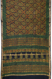 Navy Blue Anokhi Hand Block Printed Saree - Avishya