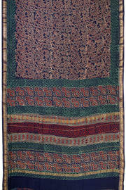 Navy Blue Anokhi Hand Block Printed Saree - Avishya