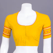 Yellow Hand Embroidered Cotton Blouse - Avishya