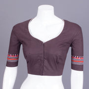 Wine Hand Embroidery Cotton Blouse - Avishya