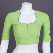 Green Embroidered Mangalgiri Cotton Blouse - Avishya