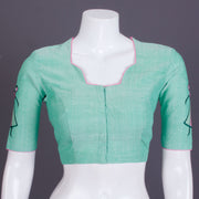 Green Embroidered Mangalgiri Cotton Blouse - Avishya