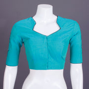 Blue Embroidered Mangalgiri Cotton Blouse - Avishya