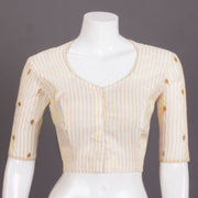 Cream Aari Embroidered Chanderi Silk Cotton Blouse 10068198 - Avishya