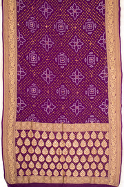 Purple Handcrafted Banarasi Bandhani Georgette Saree - Avishya