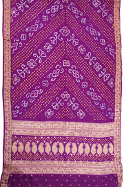 Purple Handcrafted Banarasi Bandhani Georgette Saree - Avishya