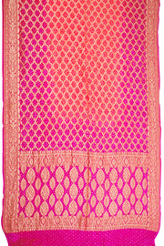 Pink Handcrafted Banarasi Bandhani Georgette Saree - Avishya