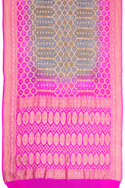 Grey Handcrafted Banarasi Bandhani Georgette Saree 10068233 