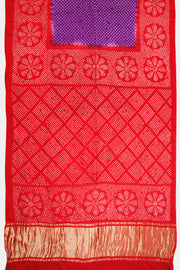 Purple Handcrafted Bandhani Gajji Silk Saree - Avishya