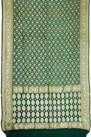 Green Handcrafted Banarasi Bandhani Georgette Saree - Avishya