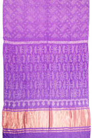 Violet Handcrafted Bandhani Gajji Silk Saree - Avishya