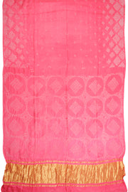 Pink Handcrafted Bandhani Gajji Silk Saree - Avishya