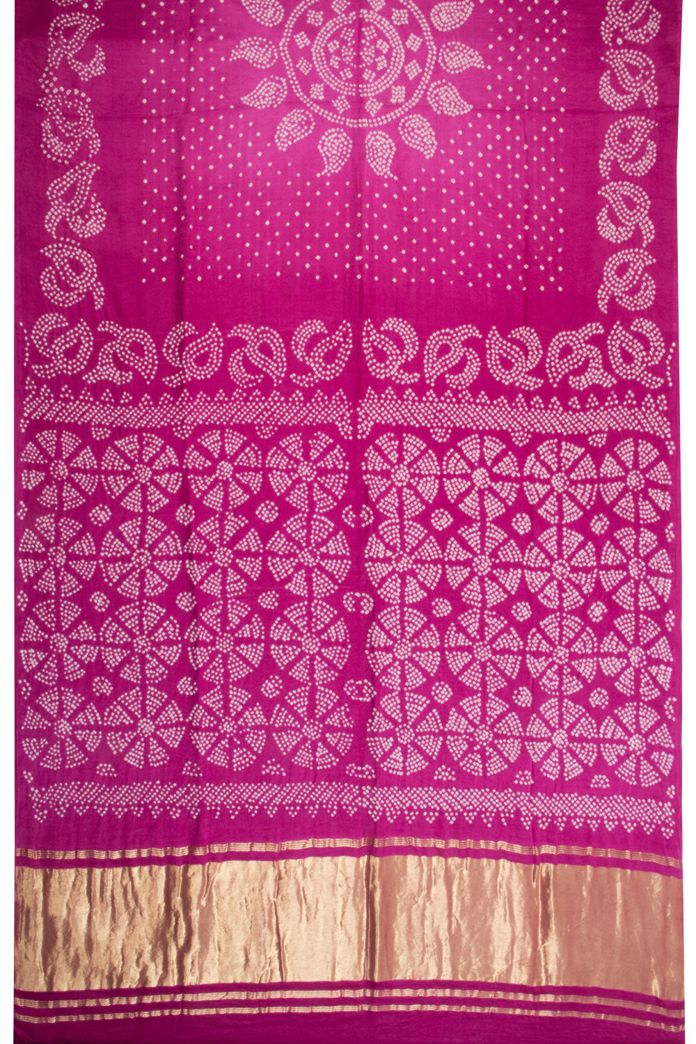 Violet Handcrafted Bandhani Gajji Silk Saree - Avishya