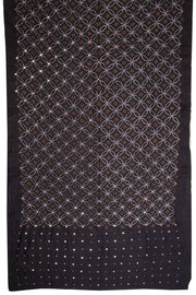 Black Bandhani Mulberry Silk Mukaish Saree - Avishya
