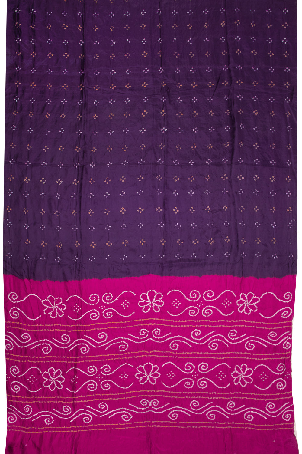 Purple Bandhani Mulberry Silk Saree - Avishya