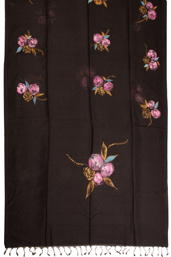 Black Handloom Mangalgiri Silk Saree - Avishya