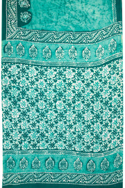 Blue Batik Muslin Silk Saree - Avishya