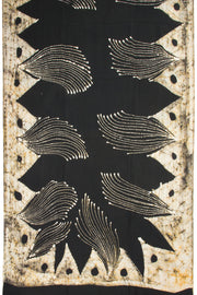 Black Batik Muslin Silk Saree - Avishya