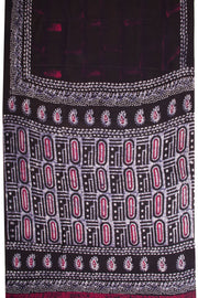 Black Batik  Muslin Silk Saree-Avishya