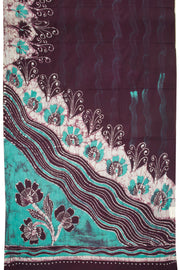 Burgundy Batik Muslin Silk Saree - Avishya