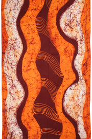 Orange  Batik Muslin Silk Saree - Avishya