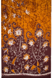 Golden Brown Batik  Muslin Silk Saree -Avishya