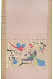 Beige Handloom Paithani Cotton Saree 10068432 - Avishya