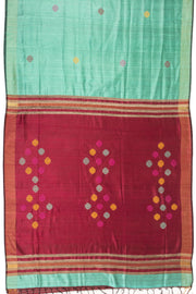 Blue Handloom Bhagalpur Dupion Tussar Silk Saree - Avishya